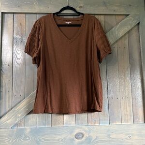 Lane Bryant Brown Short Sleeve Tee